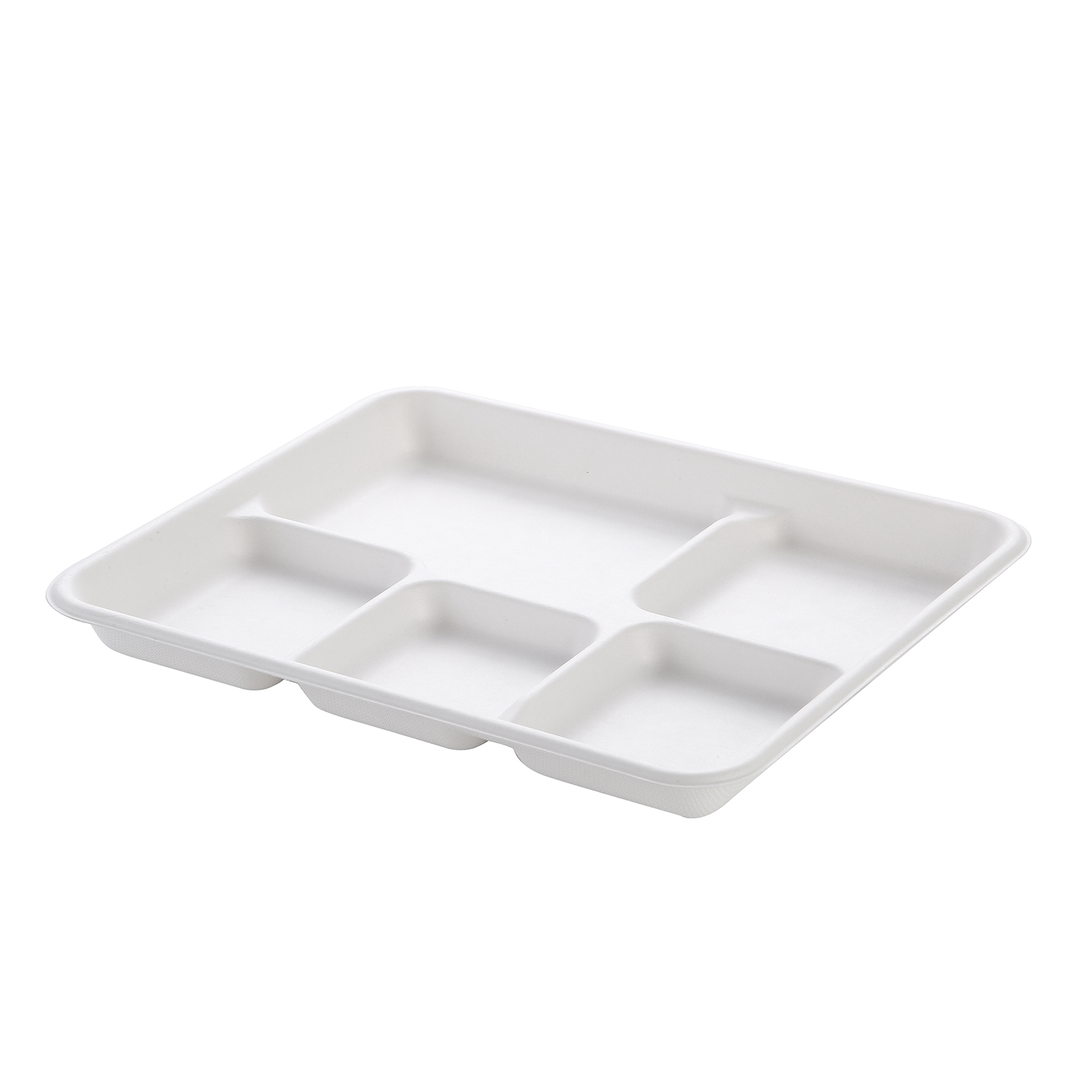 10.23"x8.27’’ Reusable Bagasse 5-Compartment Tray